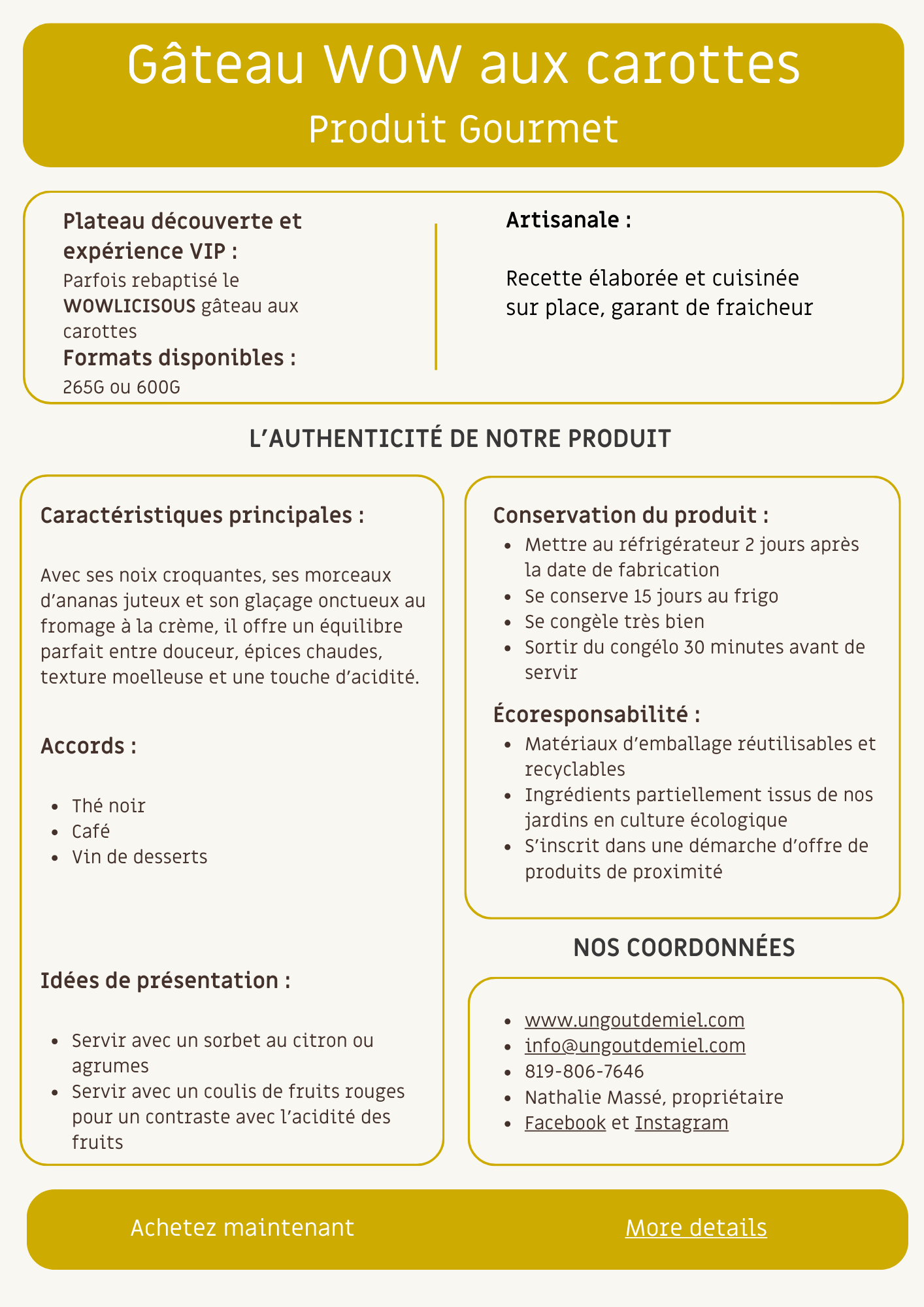 GÂTEAU ''WOW'' AUX CAROTTES