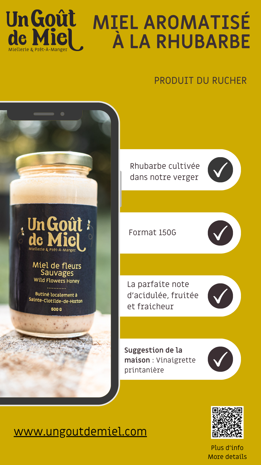 MIEL AROMATISÉ À LA RHUBARBE