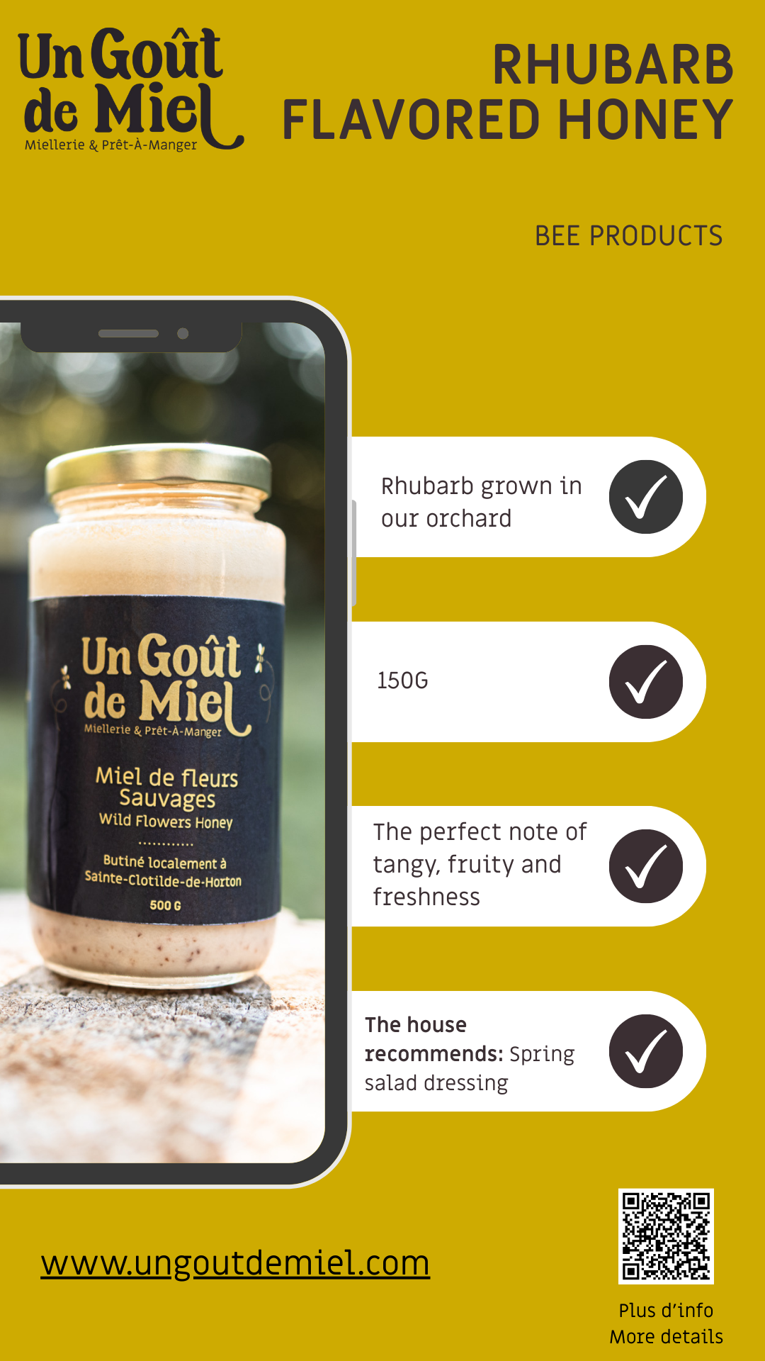 MIEL AROMATISÉ À LA RHUBARBE