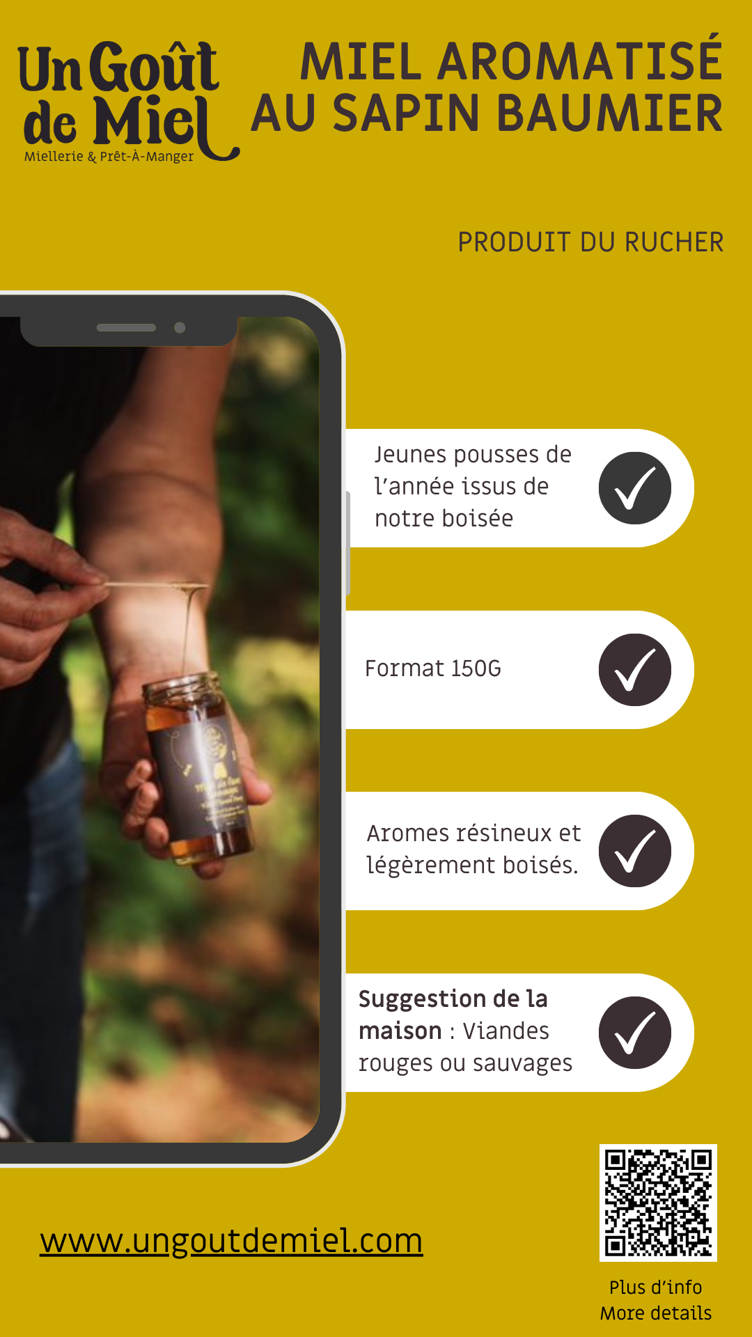 MIEL AROMATISÉ AU SAPIN BAUMIER