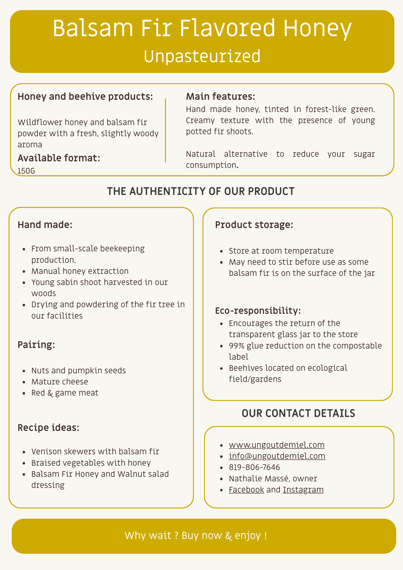 MIEL AROMATISÉ AU SAPIN BAUMIER