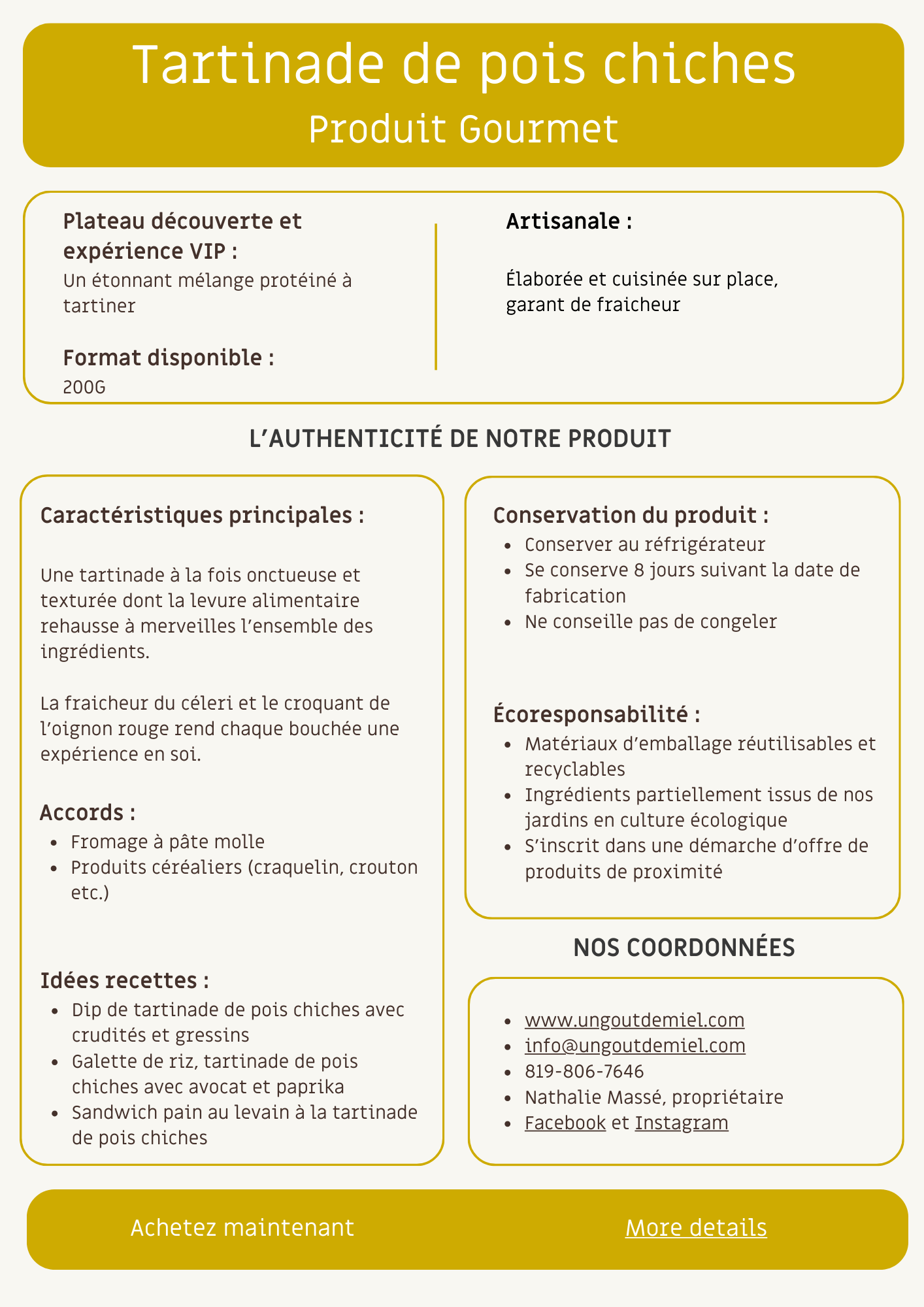 TARTINADE DE POIS CHICHES