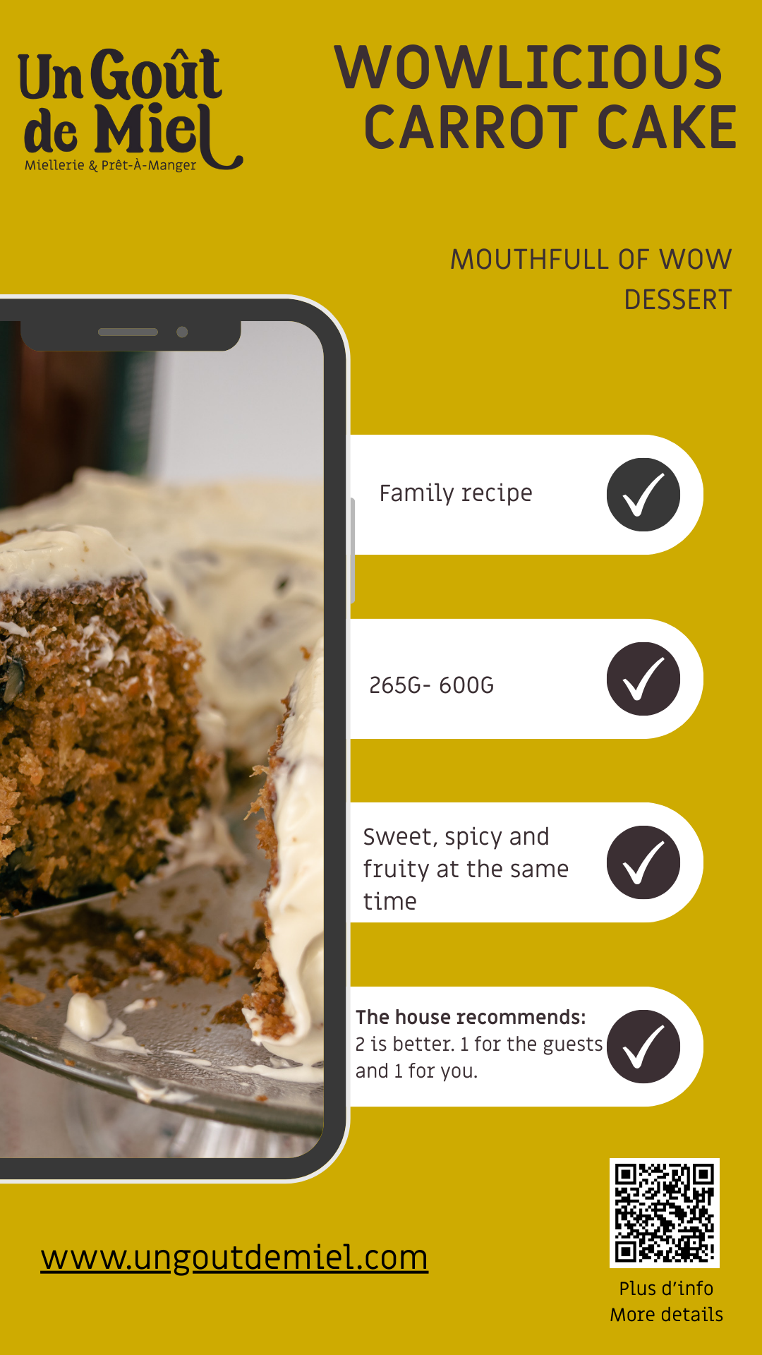 GÂTEAU ''WOW'' AUX CAROTTES