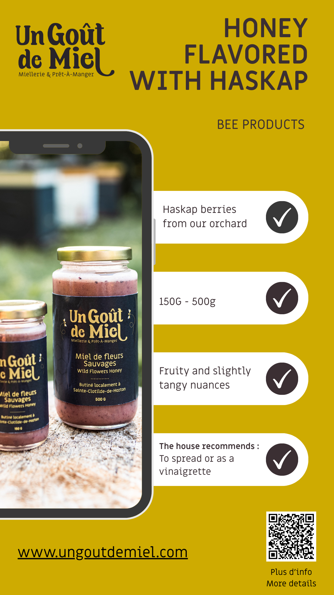 MIEL AROMATISÉ À LA CAMERISE